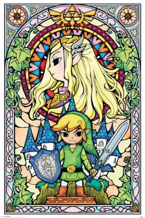 Legend of Zelda Poster Pack Stained Glass 61 x 91 cm (5) Hete Deal