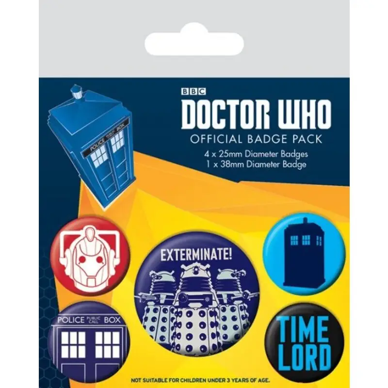 Shop Nu Doctor Who Pin Badges 5-Pack Exterminate