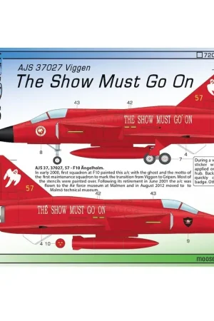 Sticker Saab AJS-37 'The Show Must Go On' Decal Lage Kosten