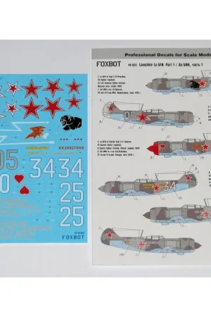 Sticker Lavochkin La-5FN Part 1 (voor Zvezda, Bilek, Eduard, Vector kits) Decal Speciale Aanbieding