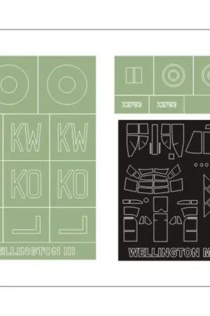 Vickers Wellington Mk.III 1 canopy masks (exterior) + 2 insignia masks (designed to Be Farming with Trumpeter kits) Nieuw