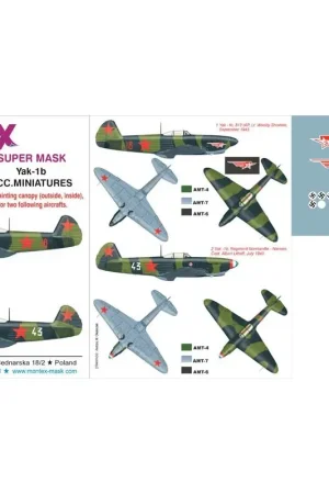Yakovlev Yak-1b 2 canopy mask (exterior and interior) + 1 insignia masks + decals (designed To Be Farming with ACC.M kits) Express Levering