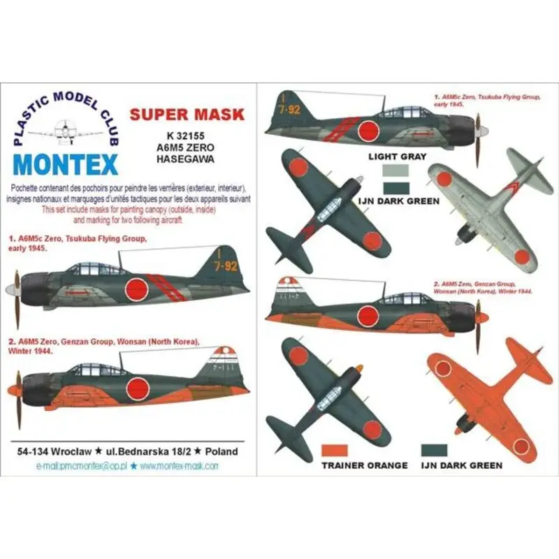 Hete Deal Mitsubishi A6M5 Zero Type 52 Zeke 2 canopy mask (exterior and interior) + 3 insignia masks (designed to Be Farming with Tamiya k