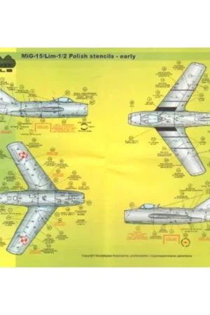 Sticker MiG-15 / Lim-half early version of stencils Decal Goedkoop