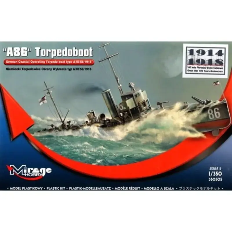 Must-Have A86 German Torpedo-boat type A / III / 56/1916 Schaalmodel