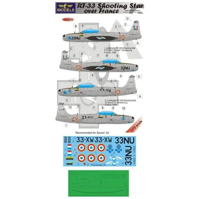Sticker RT-33 Shooting Star over France (designed To Be Farming with Sword kits) Gereduceerde Prijs