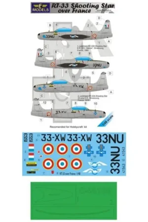 Sticker RT-33 Shooting Star over France (designed To Be Farming with Hobbycraft kits) Express Levering