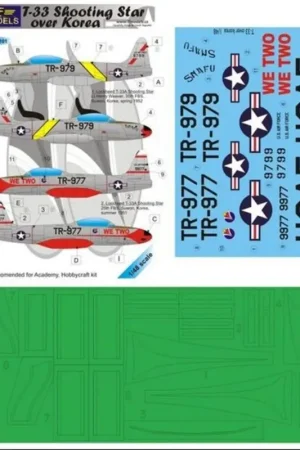 Sticker Lockheed T-33 Shooting over Korea (paint mask included) (designed To Be Farming with Academy and Hobbycraft kits) Superprijs