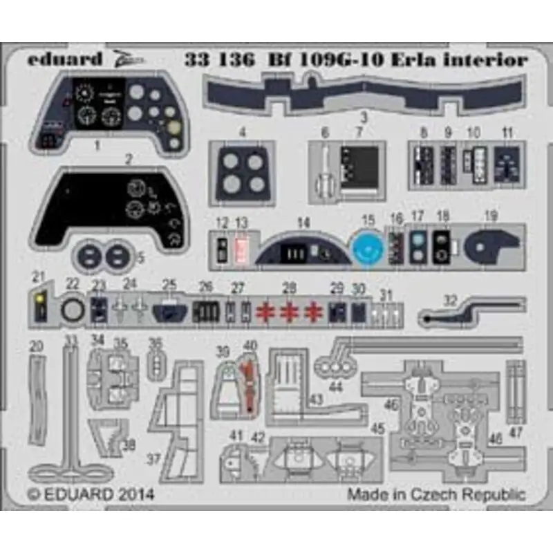 Alleen Vandaag Messerschmitt Bf 109G-10 Erla interior (self adhesive) (designed to Be Farming with Revell kits)