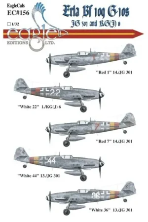 Tijdelijk Beschikbaar Sticker Messerschmitt Bf 109G-10 Erla Decal
