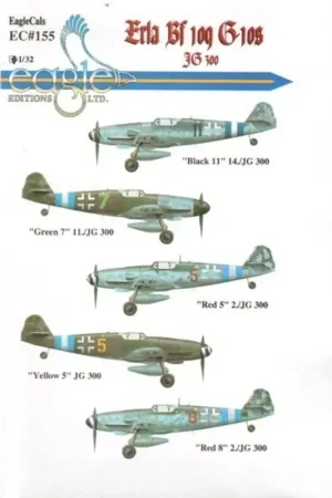 Sticker Messerschmitt Bf 109G-10 Erla Decal Bestel Nu