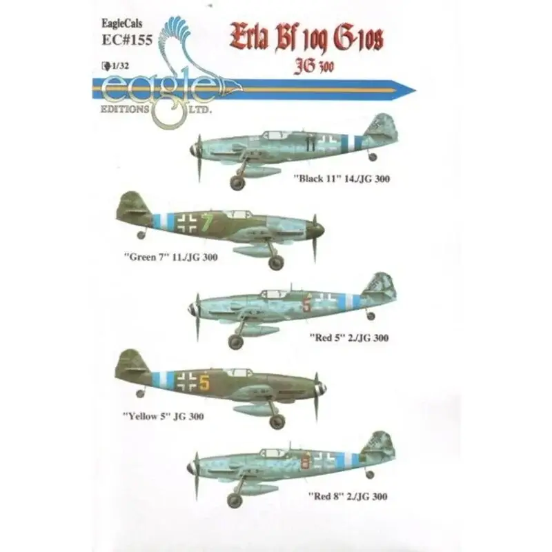 Sticker Messerschmitt Bf 109G-10 Erla Decal Bestel Nu