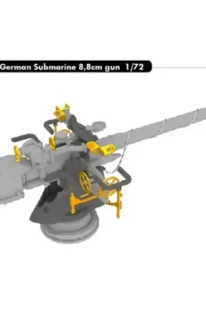 German Submarine 8.8cm gun (designed to be used with Revell kits) Accessoire Beperkt Aanbod