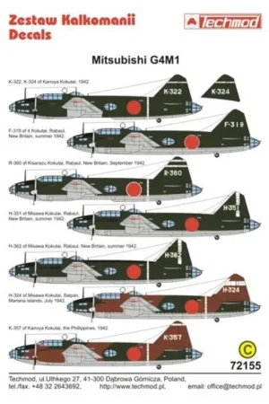 Lage Prijs Sticker Mitsubishi G4M1 Betty Pt 2 Decal