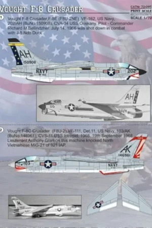 Sticker Vought F-8 Crusader Decal Speciale Aanbieding