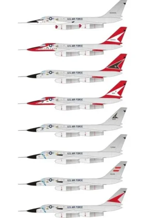 Koop Vandaag Sticker B-58 Hustler: This very comprehensive 4-page decal sheet Provides 19 (nineteen) marking options for the B-58 Hustler.