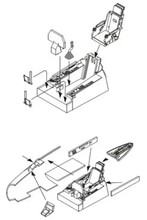 North-American F-86F Interior set (designed to be used with Airfix kits) Accessoire Populair