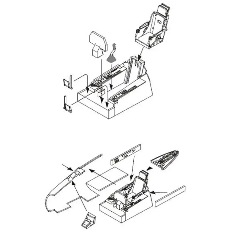 North-American F-86F Interior set (designed to be used with Airfix kits) Accessoire Populair