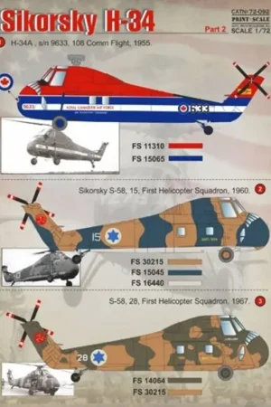 Populair Sticker Sikorsky H-34 Part-2 Decal
