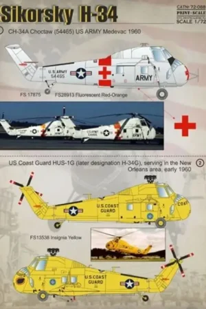Favoriet Sticker Sikorsky H-34 / 72-088 Decal