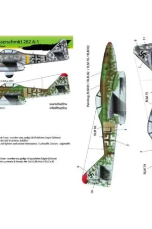 Sticker Messerschmitt Me 262A-1 (Luftwaffe black 'L', white 17) Decal Beperkte Voorraad