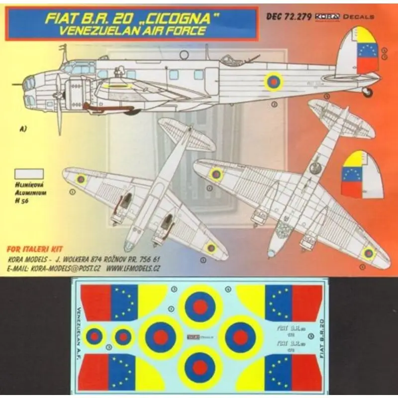 Express Levering Sticker Fiat BR.20 CICOGNA (Venezuelan AF) (designed to be used with Italeri kits) Decal