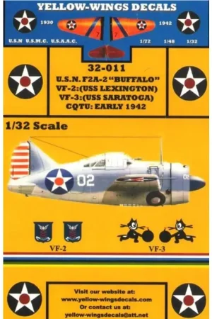 Beperkte Voorraad Sticker Brewster F2A-2 Buffalo (3) 1418 2-F-13 5th Section Leader VF-2 U.S.S. Lexington 1940 - 1432 3-F-17 2nd a/c 6th Section U