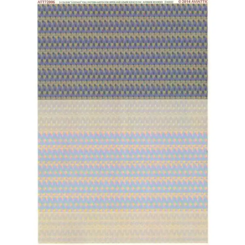 Sticker 5 colour 'lozenge' full pattern width for upper - lower surfaces inc. interior reversed (faded) Direct Beschikbaar