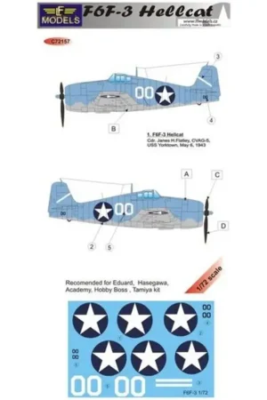 Sticker Grumman F6F-3 Hellcat (designed to be used with Eduard, Hasegawa, Academy, Hobby Boss and Tamiya kits) Koop Vandaag