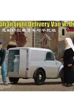 Italian Light Delivery Van with Civilian Schaalmodel Speciale Aanbieding