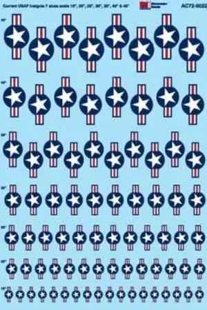 Lage Prijs Sticker USAF Insignia Sizes -7 -15 , 20, 25 , 30, 40-45 Decal
