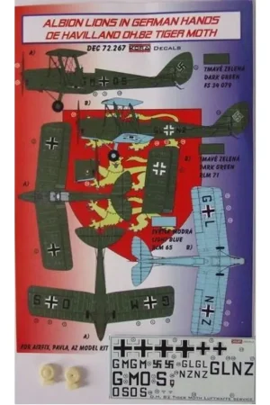 Sticker Albion lions in German hands DH.82 De Havilland Tiger Moth Luftwaffe Decal Seizoensaanbieding