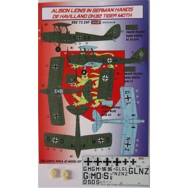 Sticker Albion lions in German hands DH.82 De Havilland Tiger Moth Luftwaffe Decal Seizoensaanbieding