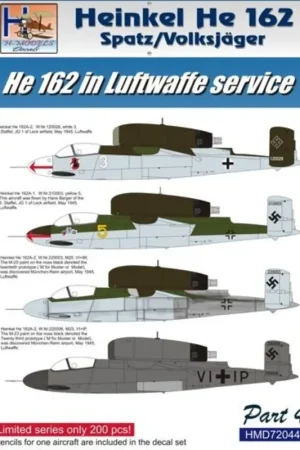 Exclusieve Aanbieding Sticker Heinkel He 162 in Luftwaffe Service Pt.4 Decal