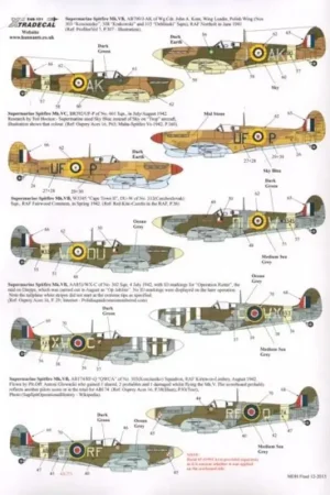 Sticker Supermarine Spitfire AB790 Mk.Vb/c9 AK -J Wg / Cdr John A Decal Seizoensaanbieding