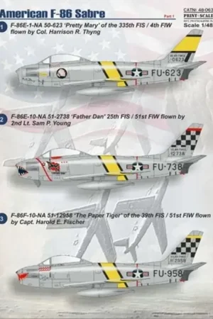 Premium Sticker North - American F- 86E Sabre Part1 Decal