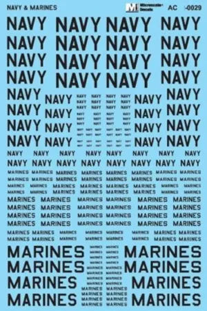 Sticker Black - USNavy USMarines Assorted Size And Words Decal Favoriet