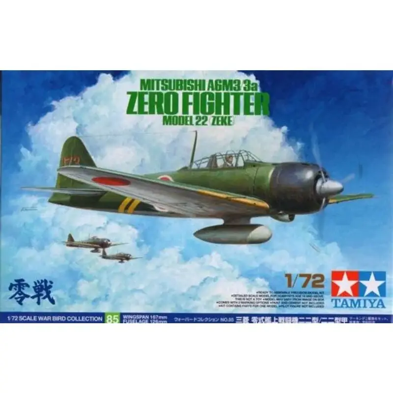 Bestseller A6M3/3A Mitsubishi Zero Model 22 Zeke Schaalmodel