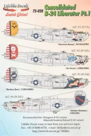 Premium Sticker Consolidated B -24 Liberator Decal
