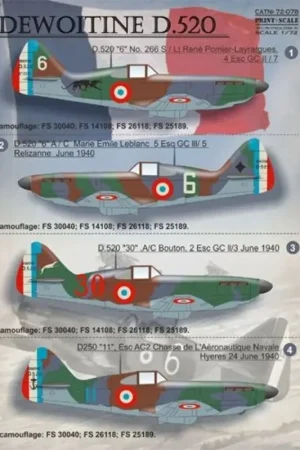 Sticker Dewoitine D.520 Decal Voordeelprijs