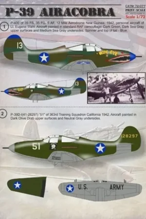 Laatste Versie Sticker Bell P-39 Airacobra Decal