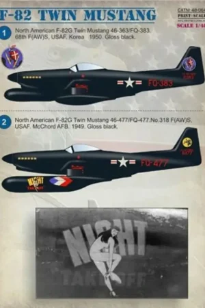 Bestel Nu Sticker North - American F -82 Twin Mustang Decal