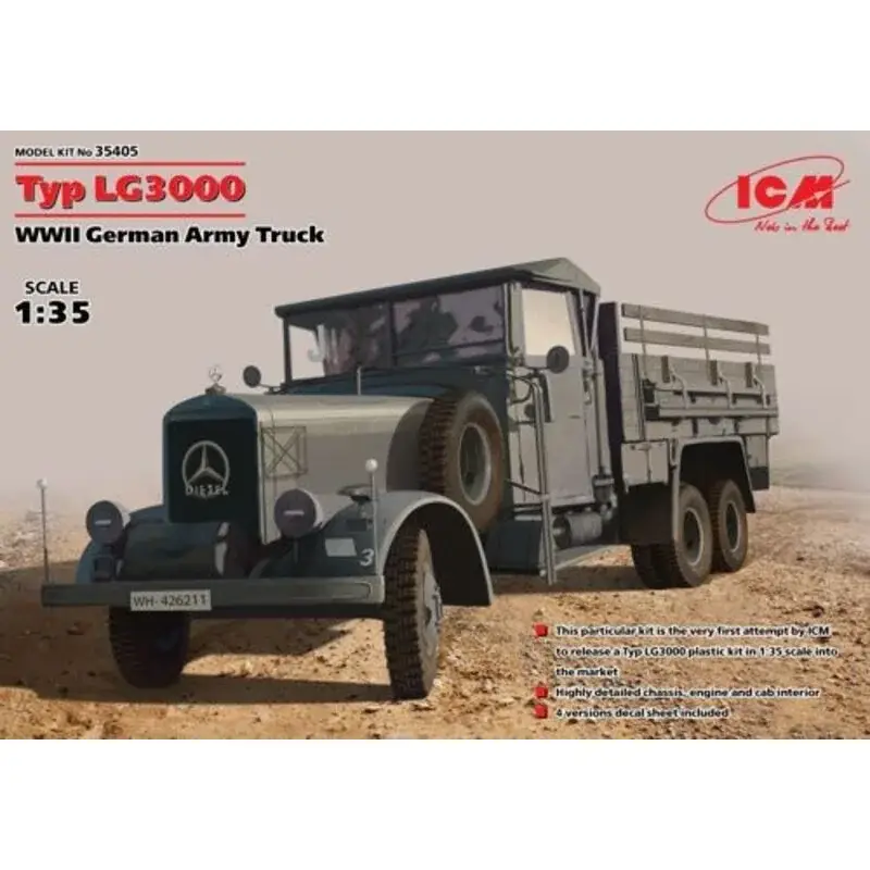 Typ LG3000 - WWII German Army Truck. Rubber wheels - easy assembling - detailed instruction Dagaanbieding