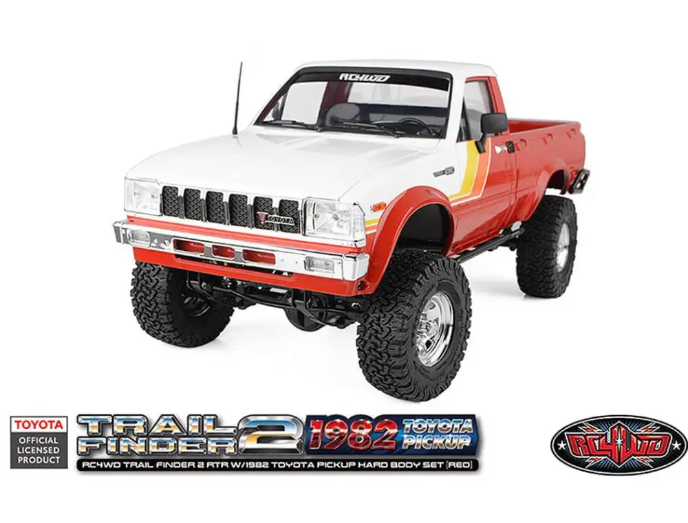 Rechtstreeks Van De Fabrikant RC4WD Trail Finder 2 RTR w/ 1982 Toyota Pickup Hard Body Set - Rood