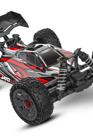 Meest Verkocht Traxxas Jato 4X4 BL-2S brushless buggy - Rood Tijdelijk incl. GRATIS 2S 3000mah accu en USB-C lader)