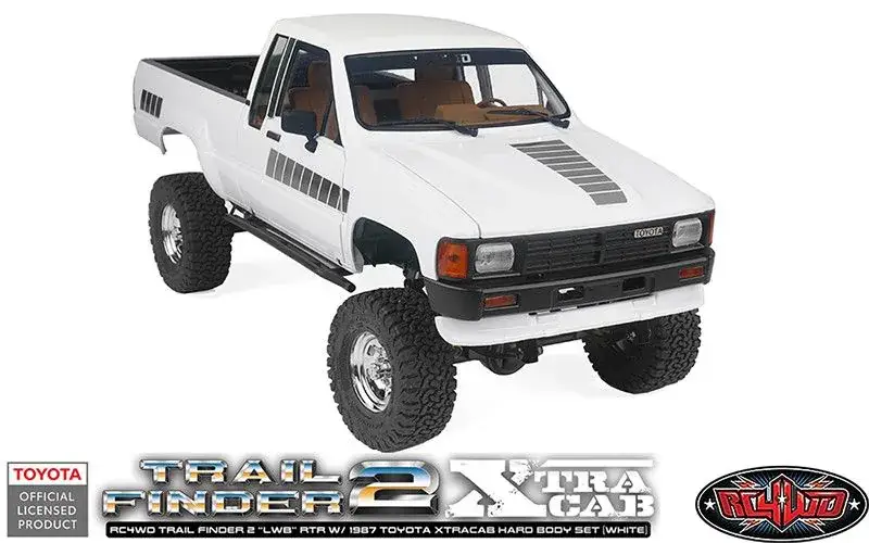 Lage Prijs RC4WD Trail Finder 2 LWB RTR w/ 1987 Toyota XtraCab Hard Body Set (wit)