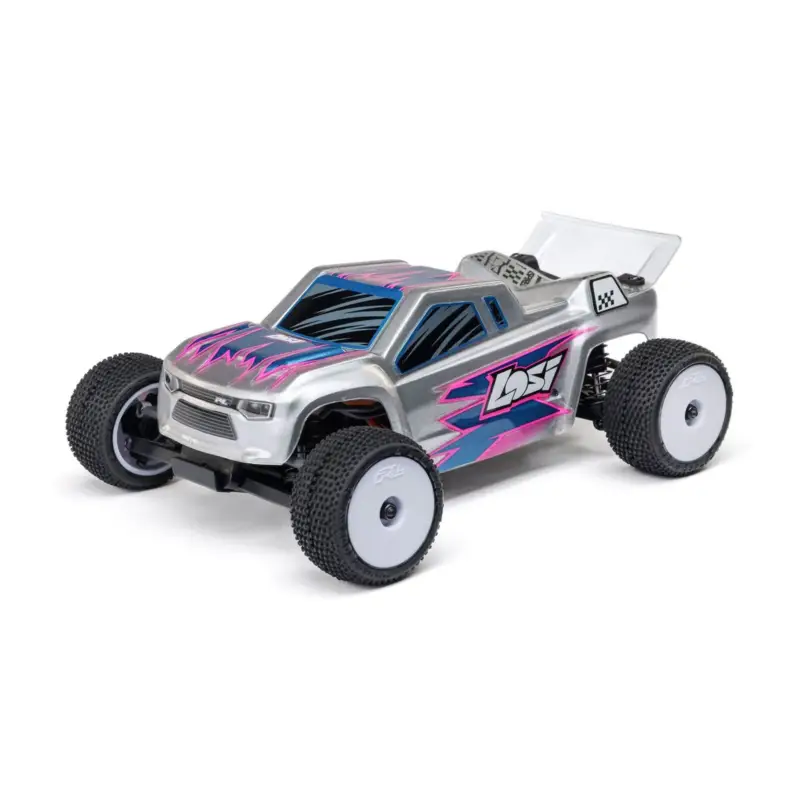 Losi 1/28 Micro-T 2WD Stadium Truck RTR - Zilver (Incl. accu & lader) Snelle Levering