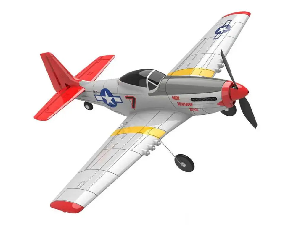 Premium Volantex P51D Mustang 400mm vliegtuig RTF (V2) - Rood