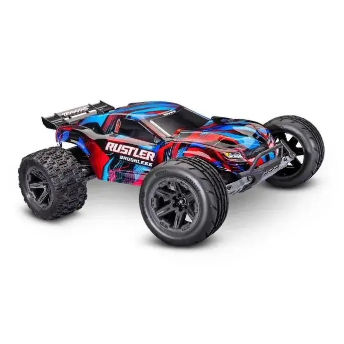 Laatste Versie Traxxas Rustler 2WD HD VX3 Brushless RTR - Rood