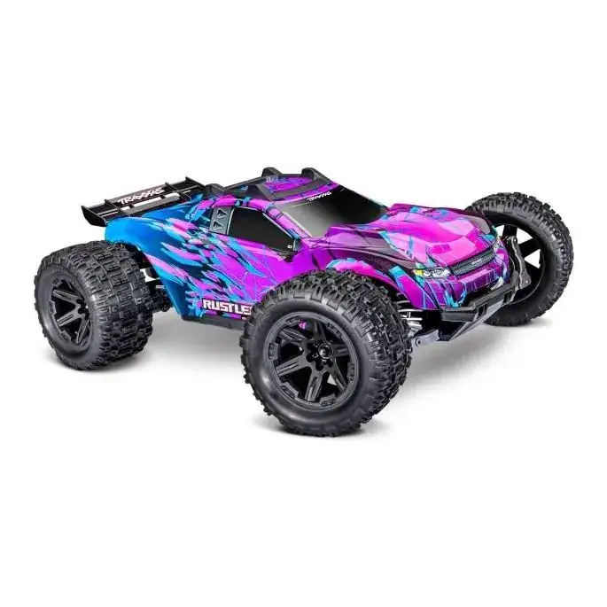 Op = Op Traxxas Rustler 4X4 HD VX3 Brushless RTR - Paars